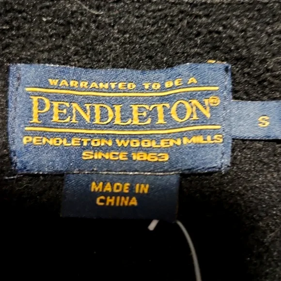 NWT Pendleton Whisky Black Signature Fleece Zip Up Jacket Men's Small Unisex - Picture 6 of 9